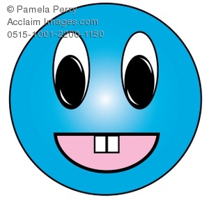300x300 Art Illustration Of A Cartoon Smiley Face With Buck Teeth