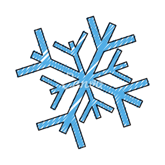 550x550 Scribble Snowflake Winter Season Ornament Cartoon Doodle