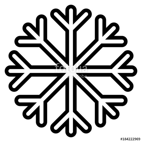 500x500 Cartoon Snowflake Isolated On White Background Stock Image
