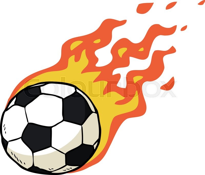 800x682 Cartoon Doodle Fire Soccer Ball Vector Illustration Stock Vector