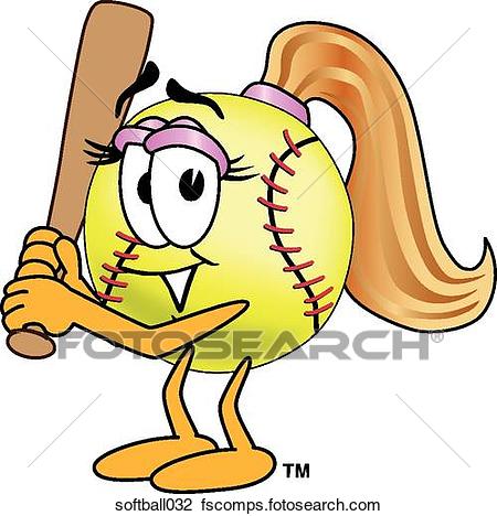 450x468 Clip Art Of Softball With Bat Softball032
