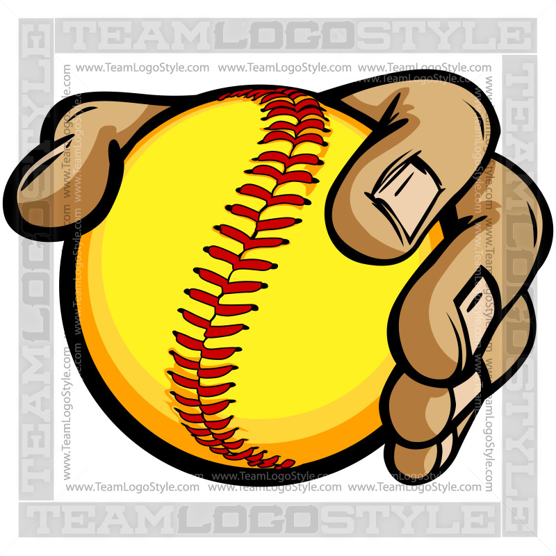 800x800 Hands Holding Softball Cartoon