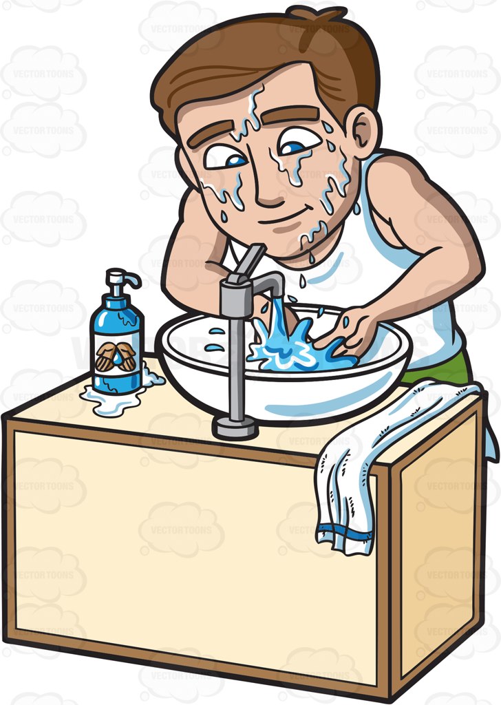 728x1024 A Man Washing His Face With Water