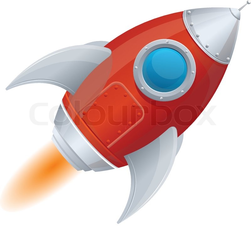 800x725 Cartoon Retro Iron Spaceship Isolated On White Stock Vector