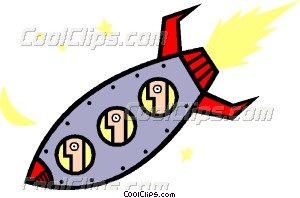 300x198 Cartoon Spaceship Vector Clip Art