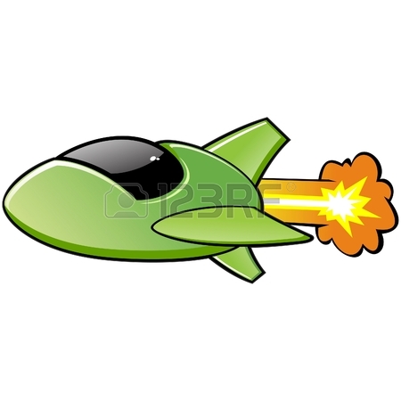 450x450 Vector Illustration Of A Cartoon Spaceship No Radial Gradient
