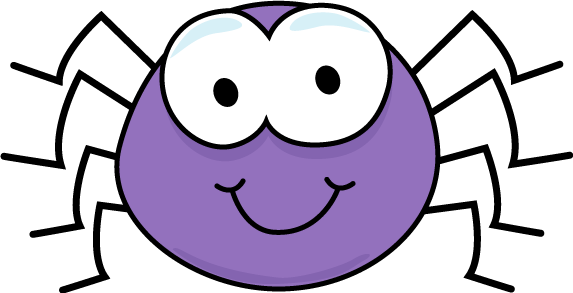 573x293 Purple Cartoon Spider Clip Art