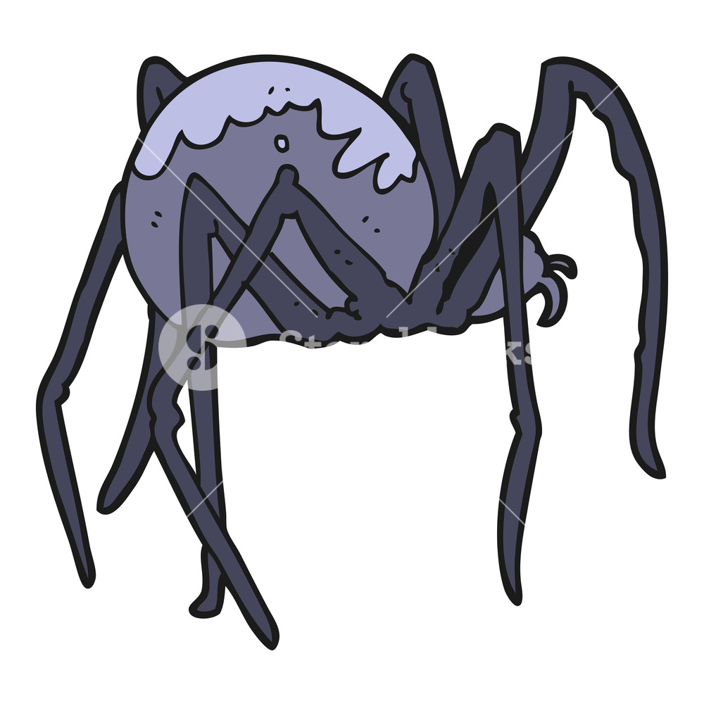 1000x1000 Freehand Drawn Cartoon Creepy Spider Royalty Free Stock Image