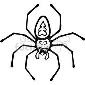 300x300 Royalty Free Black And White Cartoon Spider 133067 Vector Clip Art