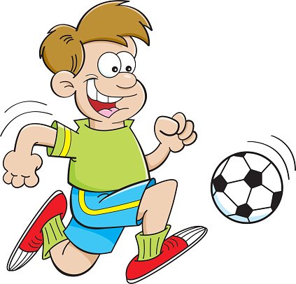 423x406 Cartoon Illustration Of A Boy Playing Stock Vectors