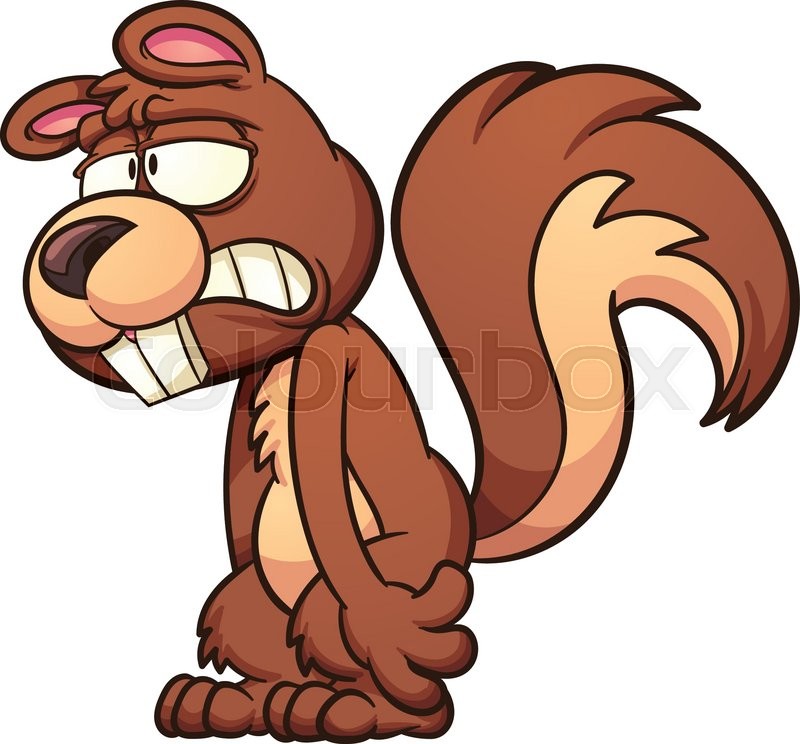 800x744 Sad Cartoon Squirrel. Vector Clip Art Illustration With Simple