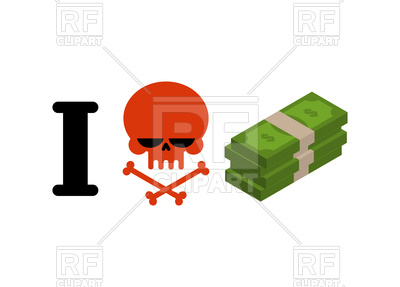400x287 I Hate Money Concept With Skull And Stack Of Money Royalty Free