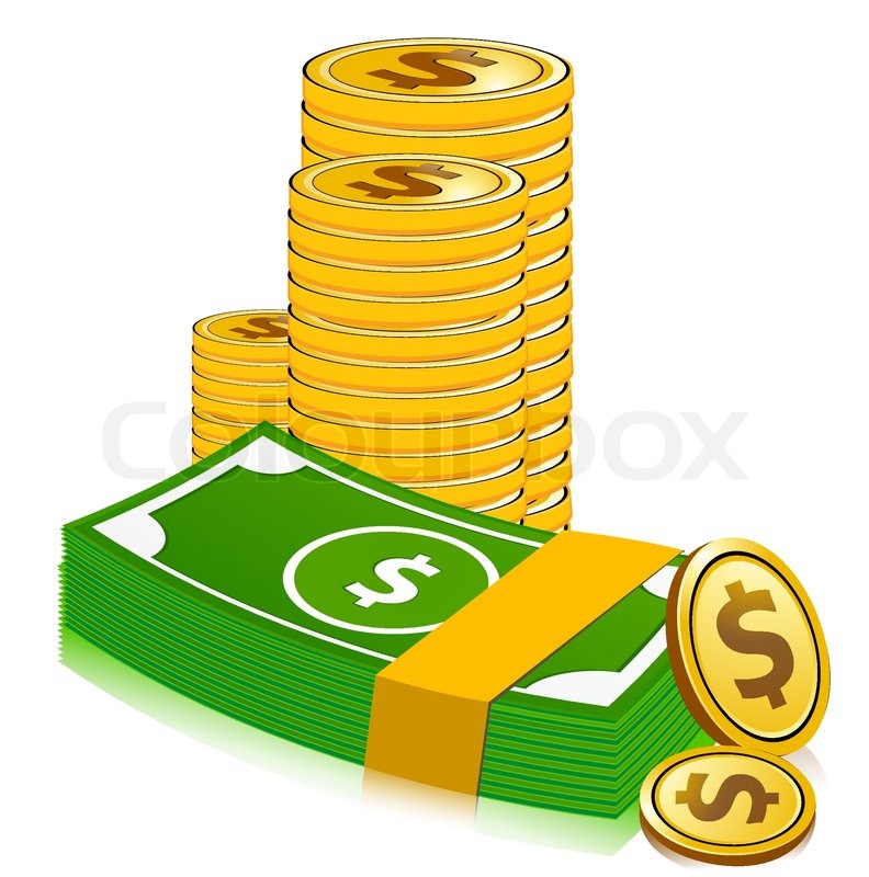 792x800 Illustration Of Vector Dollar Currency And Notes On An Isolated