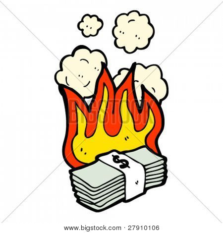 450x470 Burning Stack Money Cartoon Vector Amp Photo Bigstock