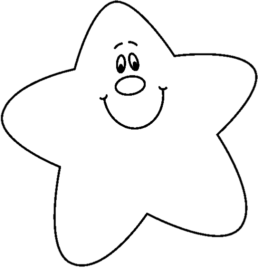 515x535 Black And White Star Clip Art