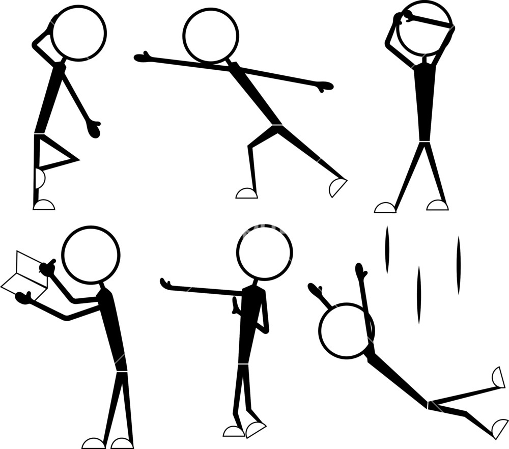 1000x882 Download Cartoon Stick Figures Poses Set Stock Image And Other