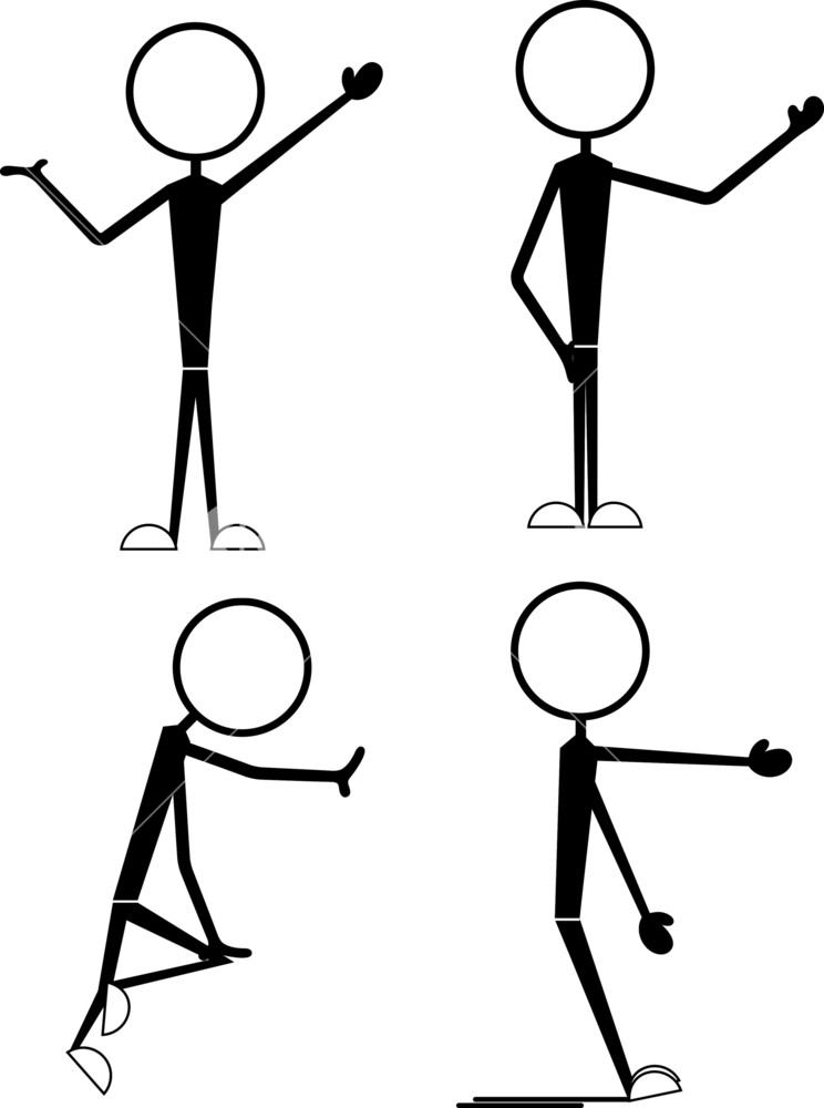 744x1000 Set Of Cartoon Stick Figures Royalty Free Stock Image