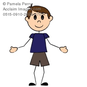 300x300 Cartoon Stick Figure Boy Wearing Shorts Clip Art Picture