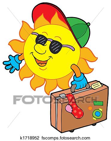 371x470 Clip Art Of Cartoon Sun Traveller K1718952