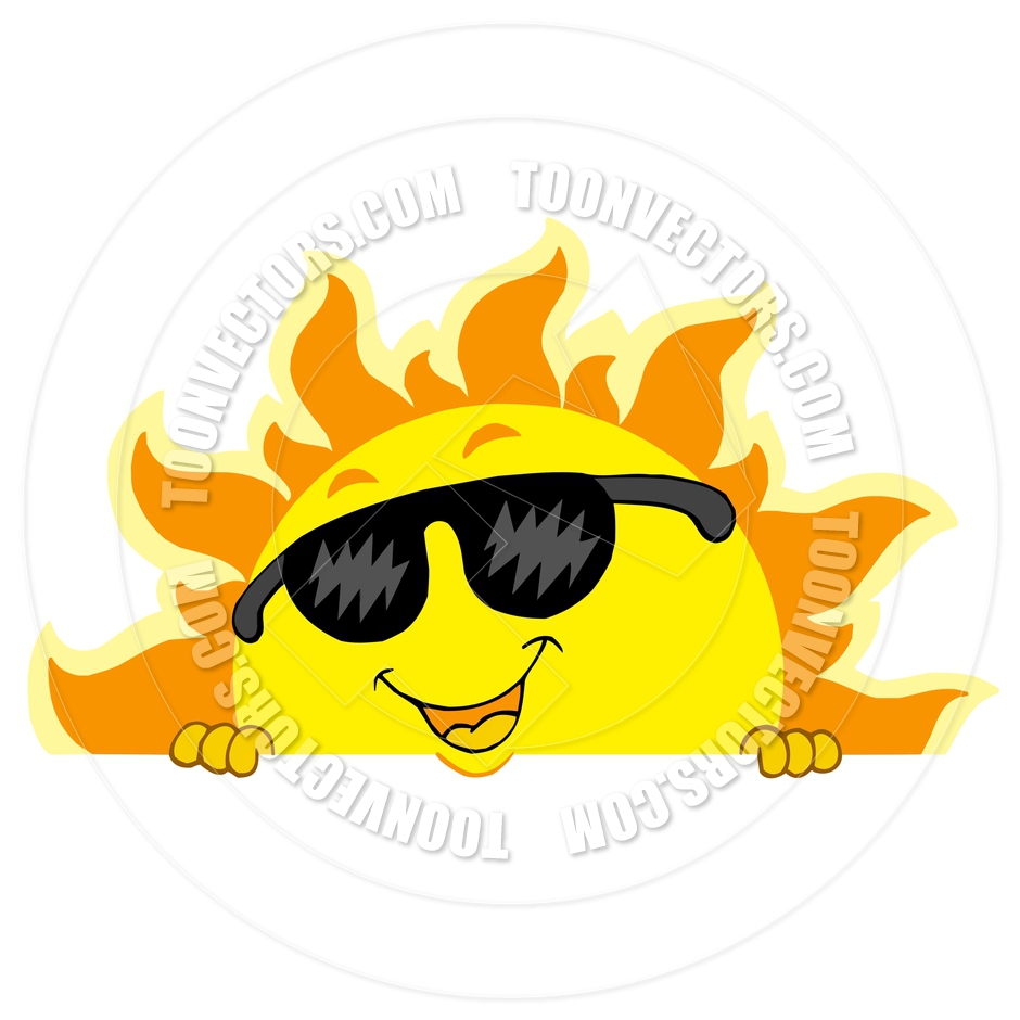 940x940 Cartoon Cute Lurking Sun With Sunglasses By Clairev Toon Vectors