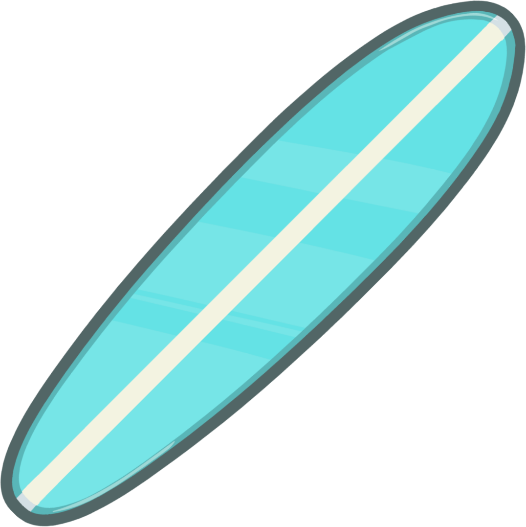 1076x1077 Hawaiian Surfboard Clipart Image