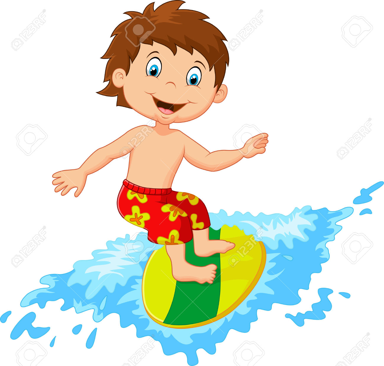 1300x1240 Kids On Surfboard Clipart