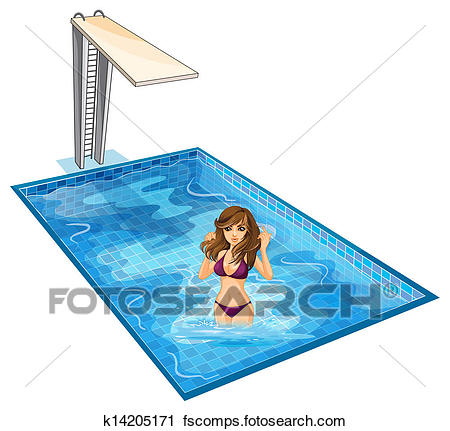 450x431 Clipart Of A Girl With Her Violet Bikini