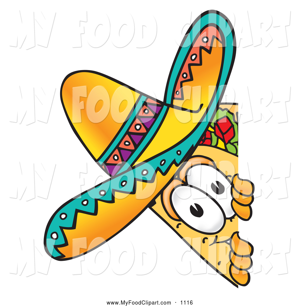 1024x1044 Food Clip Art Of A Happy Taco Mascot Cartoon Character Peeking