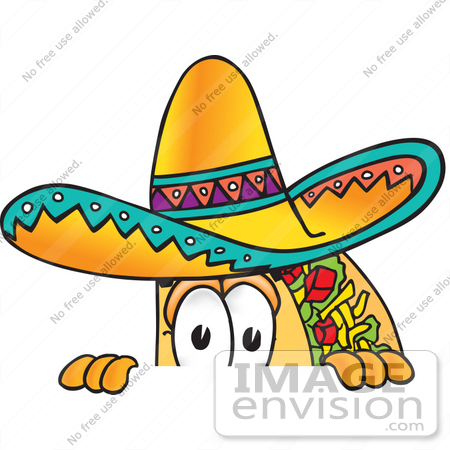 450x450 Cliprt Graphic Of Crunchy Hard Taco Character Peeking Over