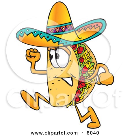 450x470 Clipart Picture Of Taco Mascot Cartoon Character Holding