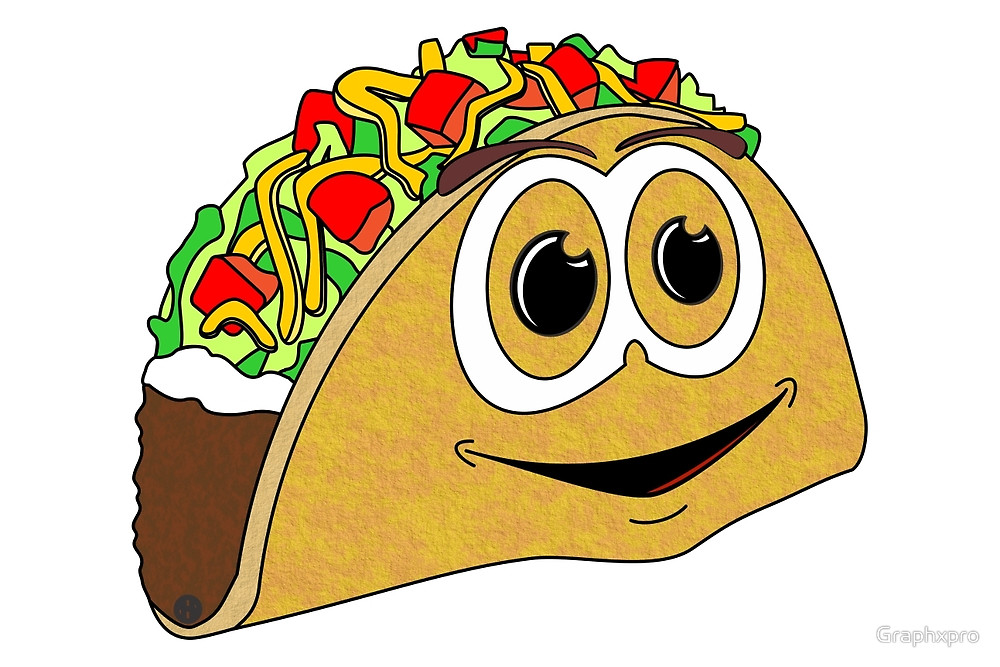 1000x667 Taco Cartoon By Graphxpro Redbubble