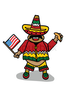 224x320 Happy Cartoon Taco With Mexican Sombrero. Vector Clip Art