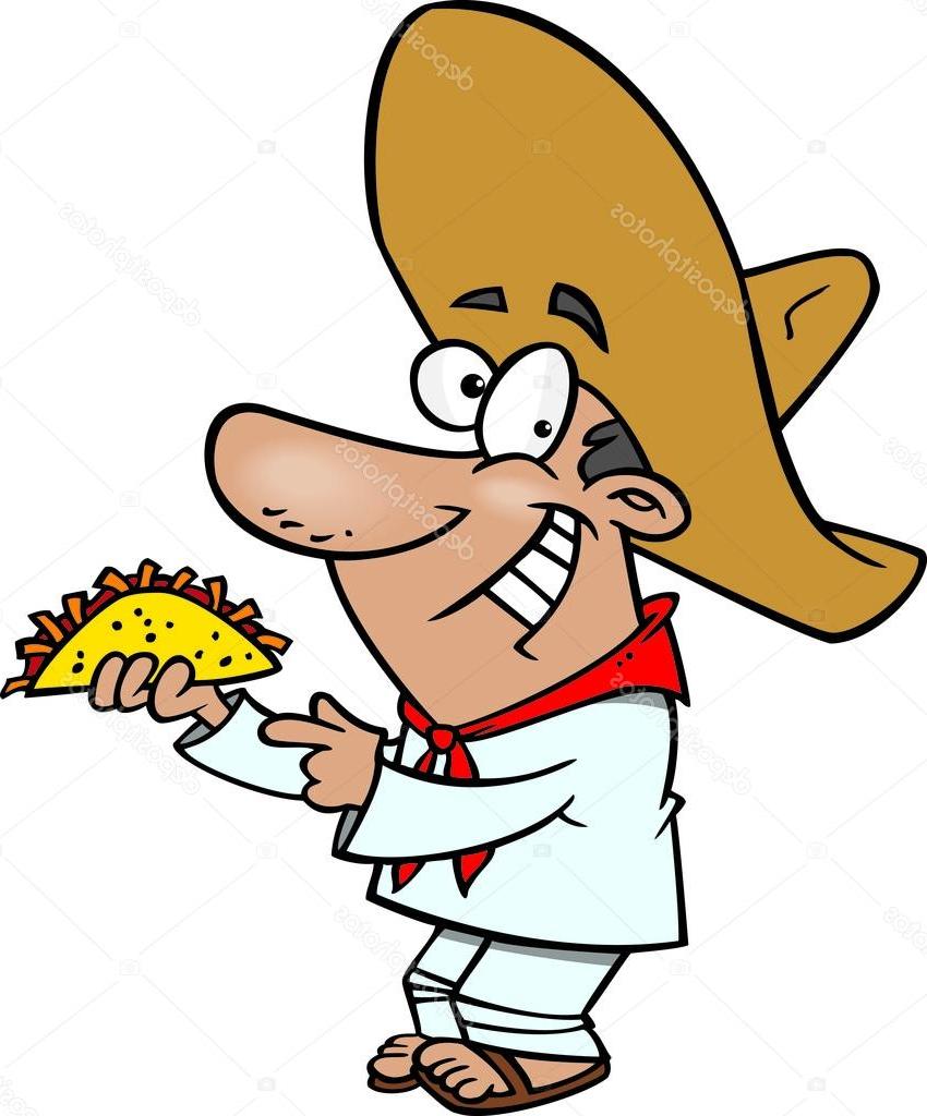 850x1024 Best Stock Illustration Cartoon Mexican Man With Taco Pictures