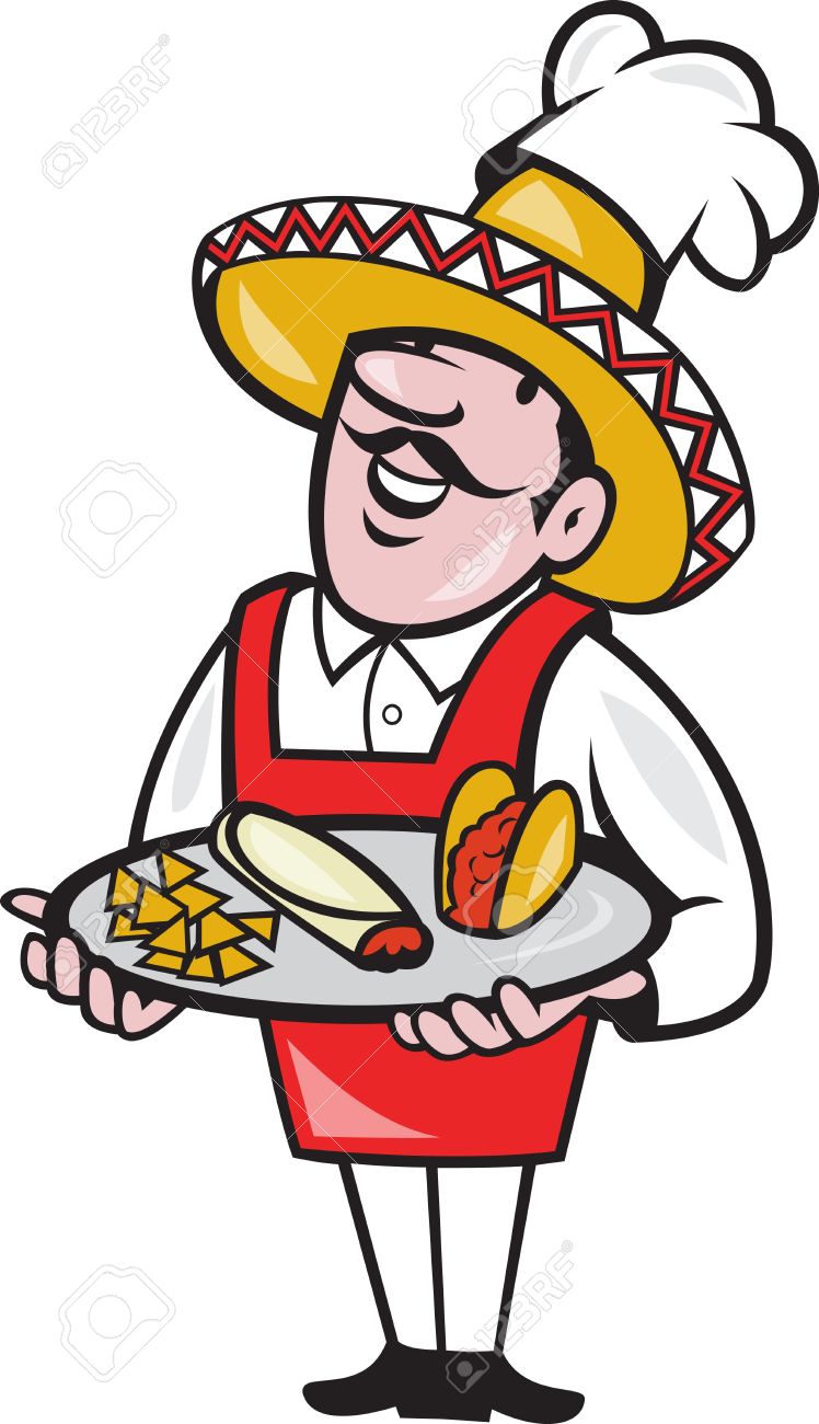 748x1300 Illustration Of A Cartoon Mexican Chef Cook Wearing Chef Hat