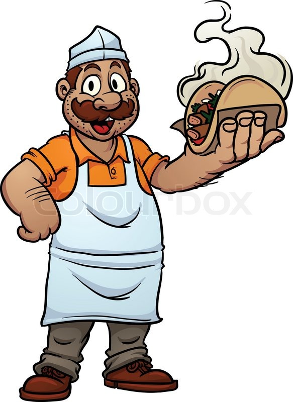 583x800 Man Selling Taco Stock Vector Colourbox