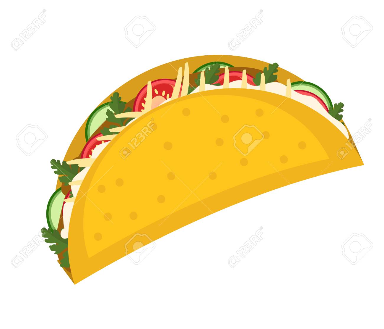 1300x1112 Tacos Icon Flat, Cartoon Style Isolated On White Background