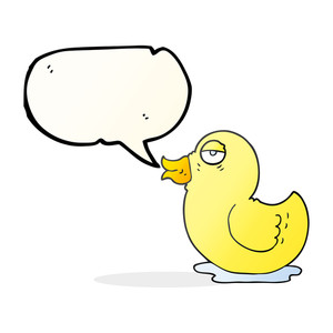300x300 Freehand Drawn Speech Bubble Cartoon Rubber Duck Royalty Free
