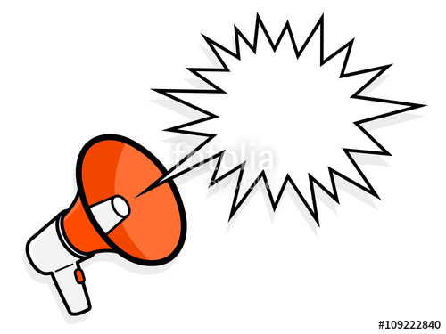 500x375 Cartoon Megaphone With Spiky Speech Bubble Stock Image