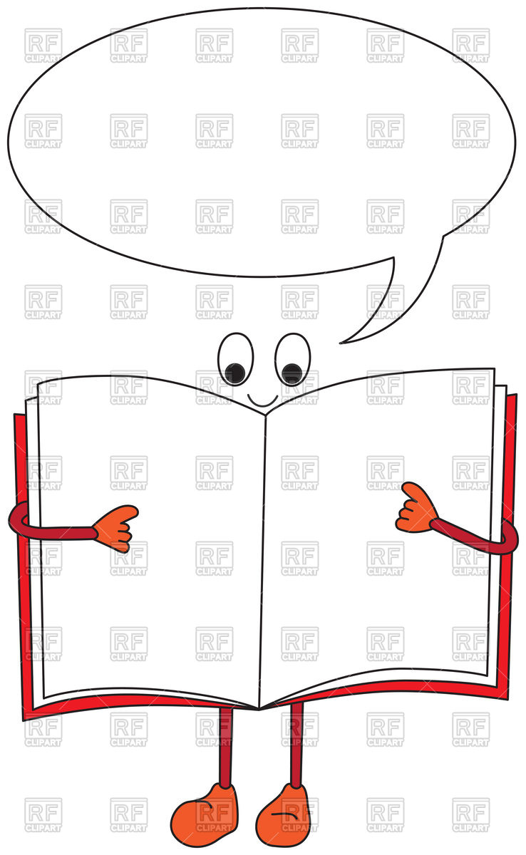 738x1200 Cartoon Open Books With Speech Bubble Royalty Free Vector Clip Art