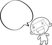 170x148 Clipart Of Cartoon Girl With Speech Bubble K8911545