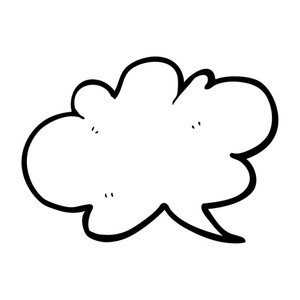 300x300 Freehand Drawn Black And White Cartoon Cloud Speech Bubble Royalty