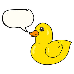 300x300 Freehand Drawn Speech Bubble Cartoon Rubber Duck Royalty Free