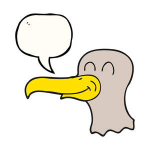 300x300 Freehand Drawn Speech Bubble Cartoon Seagull Royalty Free Stock