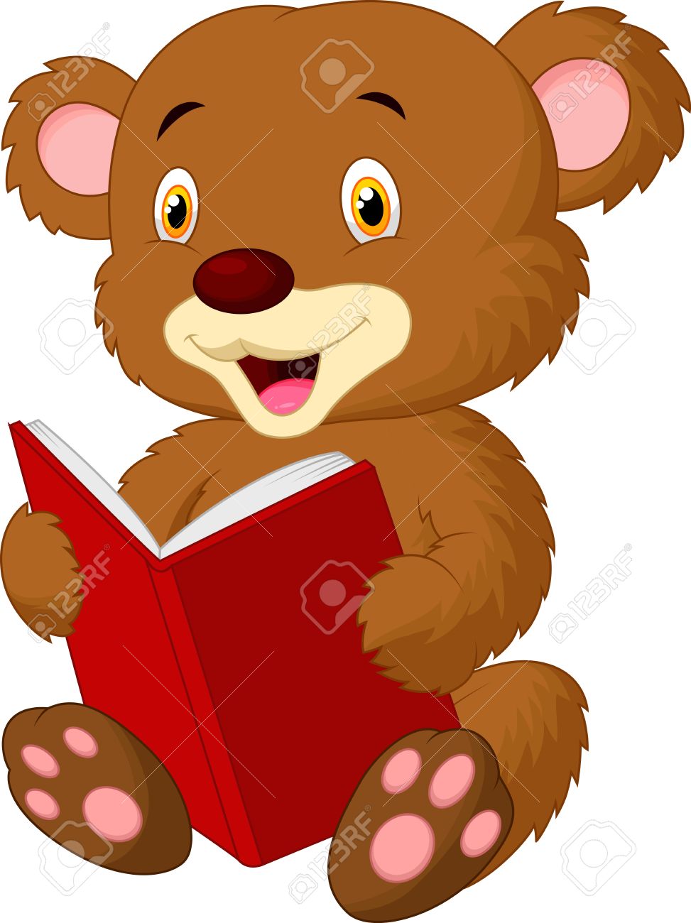 973x1300 Cute Bear Cartoon Reading Royalty Free Cliparts, Vectors,