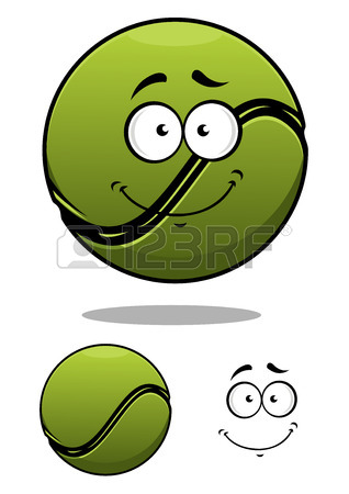 318x450 Green Spiteful Cartoon Tennis Ball With Evil Grin And Motion