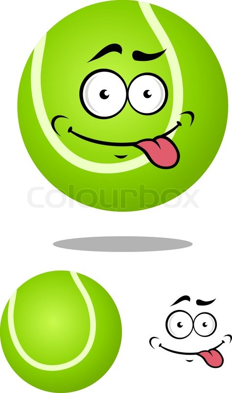 474x800 Green Cartoon Tennis Ball With Smiling Face And Tongue Out