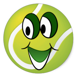 324x324 Tennis Ball Cartoon Stickers Zazzle