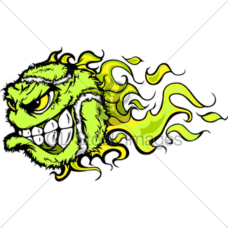 325x325 Tennis Ball Screaming Face Cartoon Vector Image Gl Stock Images