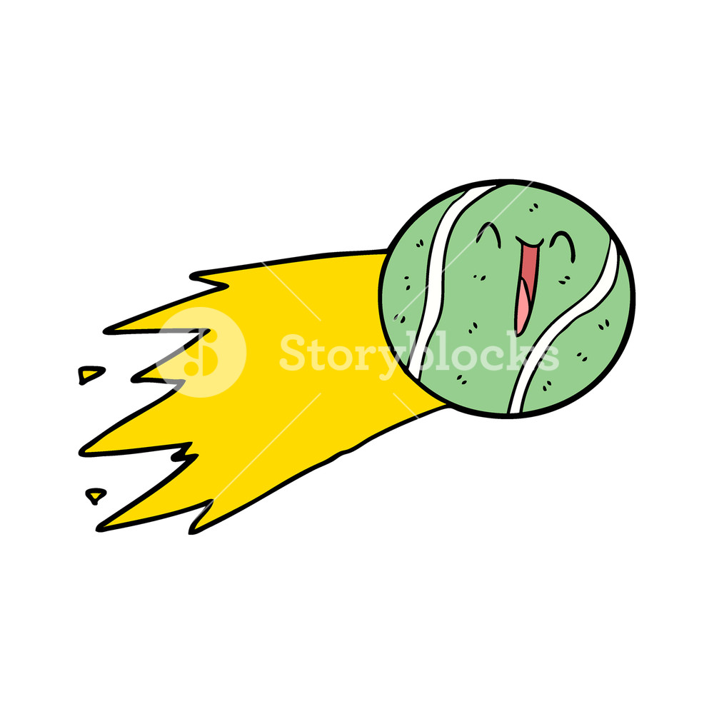 1000x1000 Flying Tennis Ball Cartoon Royalty Free Stock Image