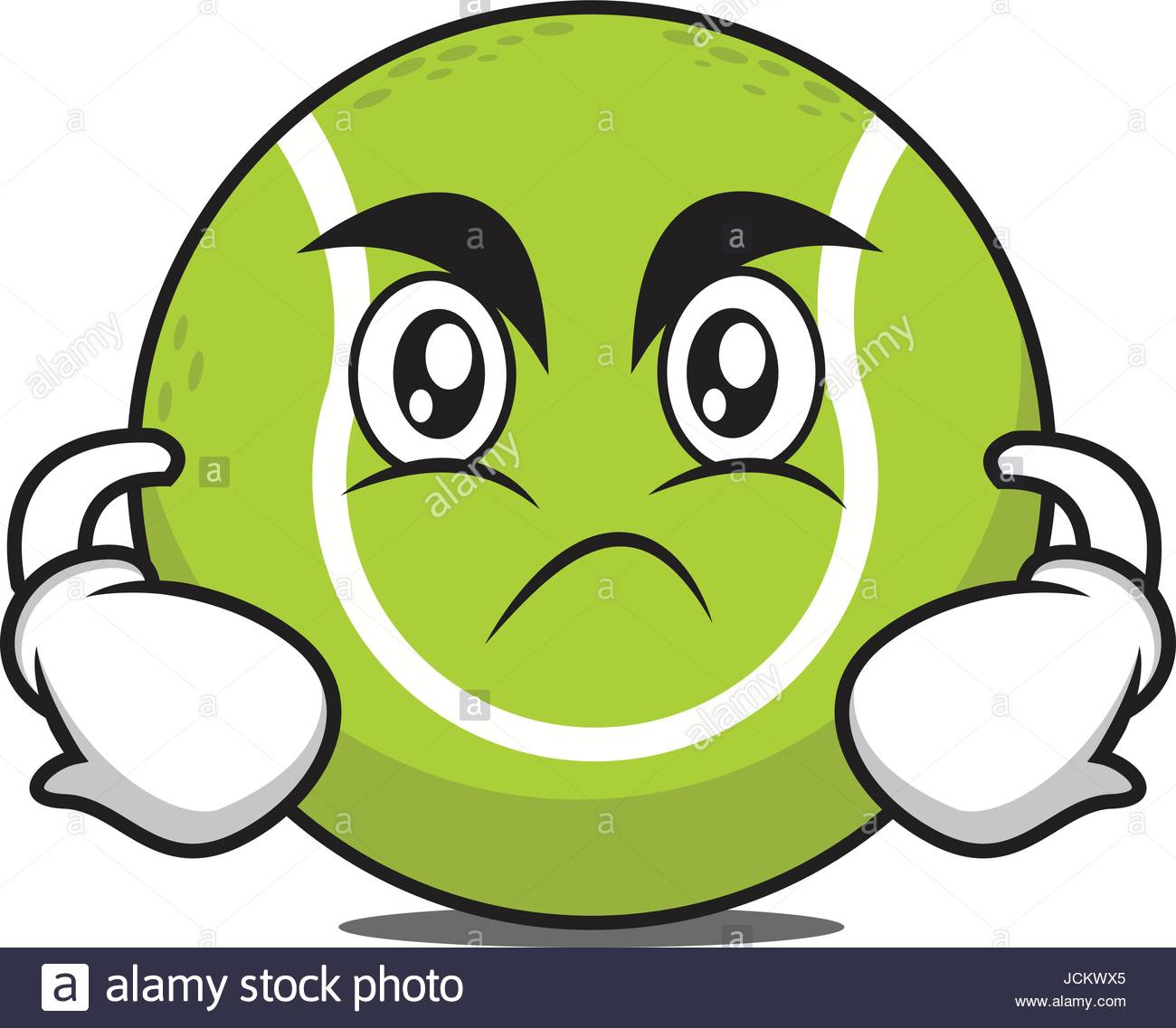 1300x1137 Angry Tennis Ball Cartoon Character Vector Art Stock Vector Art